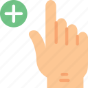 add, finger, gesture, hand, interaction