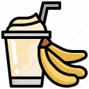 banana, healthy, food, fruit, smoothie, drink