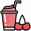 cherry, healthy, food, fruit, smoothie, drink