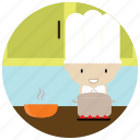 chef, class, cooking, hat, interactions, pot, social