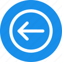 blue, circle, arrow, direction, left