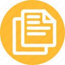 circle, yellow, backup, clipboard, clone, copy, document