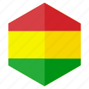 america, bolivia, country, design, flag, hexagon