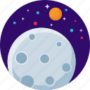 moon, night, planet, space, star