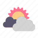 cloudy, sun, cloud