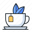 tea, cup, drink, leaf