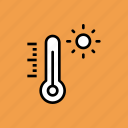 celsius, fahrenheit, heat, hot, summer, temperature, thermometer