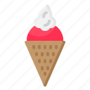 ice, cream, dessert, food, sweet, cone