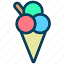 summer, ice cream, cone, desert, food