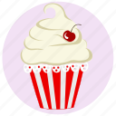 birthday, cake, dessert, muffin, muffin icon, pink icon, cupcake