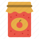 jam, fruit, jar, orange, food