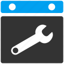 calendar, configuration, date options, repair, settings, spanner, wrench
