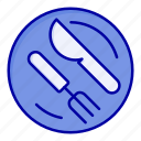 dish, knife, lunch, spoon