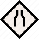 narrow, road, traffic, sign, lanes, signaling