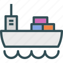 heavy, materials, sail, ship, sideview, transportation, water