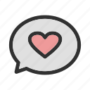 chat, heart, love, message