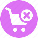 cart, cross, delete, ecommerce, shopping, shopping cart