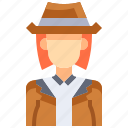 avatar, detective, female, people, person, user, woman