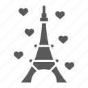 architecture, eiffel, famous, france, heart, paris, tower