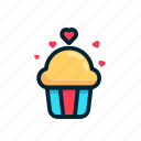 bread, cake, cup cake, food, heart, love, valentine