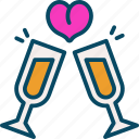 champagne, love, wedding, valentine, couple