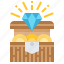 chest, diamond, gold, pirate, treasure, wealth 