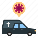 cemetery, coronavirus, covid, drive, funeral, hearse, virus