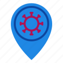 coronavirus, covid, location, map, pin, placeholder, virus