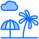 nature, cloud, umbrella, tree, beach