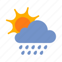 cloud, rain, sun, weather