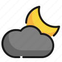 cloud, moon, season, weather icon, night