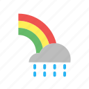 cloud, forecast, rain, rainbow, sun, weather