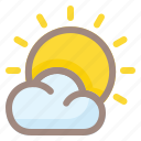 big, sunset, cloudy, cloud, weather, forecast, sun