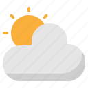 cloud, cloudy, partly, sun, weather