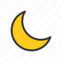 moon, night, weather, crescent