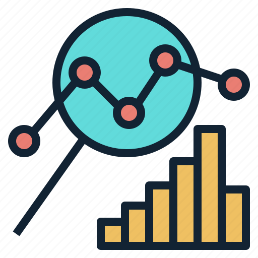 Analysis, bar, chart, data, glass, line, magnifying icon - Download on Iconfinder