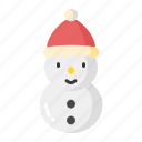 snowman, christmas, winter, snow