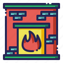 chimney, fireplace, interior, winter