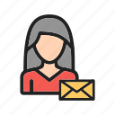 business, envelope, letter, office, paper, woman, work