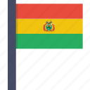 bolivia, bolivian, country, flag, national