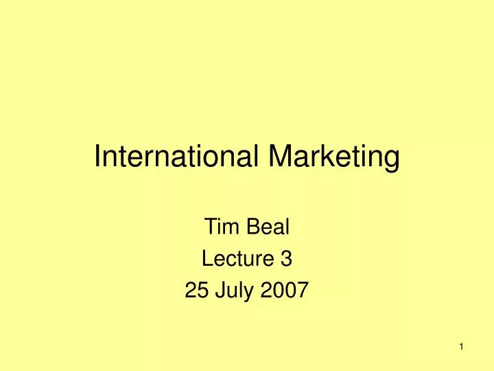 international marketing