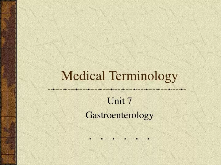 medical terminology