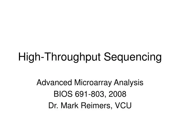 high throughput sequencing