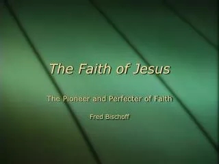 The Faith of Jesus