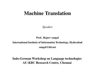 Machine Translation