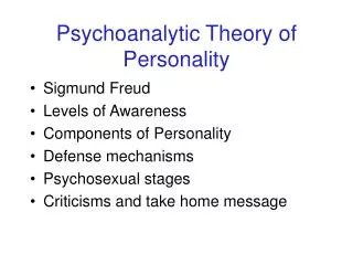 Psychoanalytic Theory of Personality