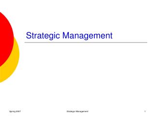 Strategic Management