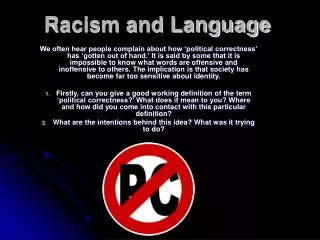 Racism and Language