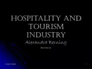 Hospitality and Tourism Industry