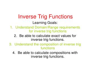 Inverse Trig Functions